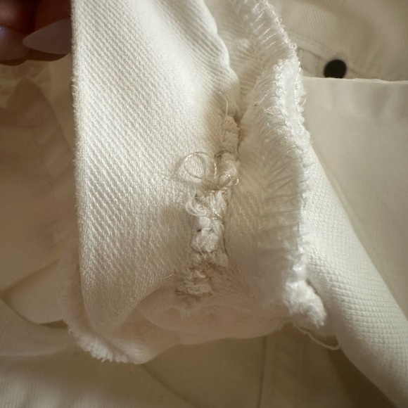 Mother Insider Crop Step Fray White Jeans Glass Slipper 26 Mid Rise Minimalist - Picture 10 of 15